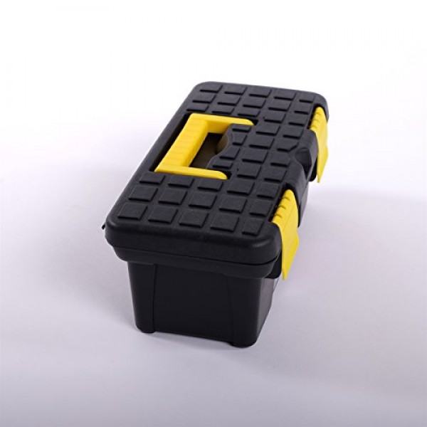 ANGLER 보관 상자, 25 x 12 x 10 cm, 검정색, 실용적인 재료 상자, 견고한 도구 상자