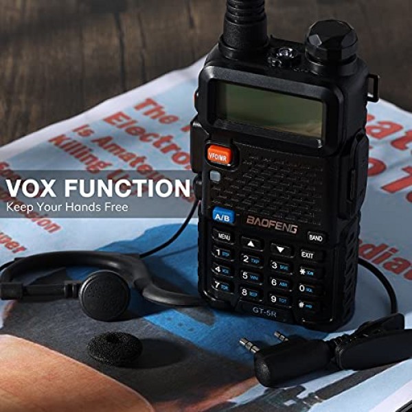 BAOFENG GT-5R 듀얼 밴드 양방향 라디오 144-148/420-450MHz, Baofeng UV-5R의 FCC 준수 버전, 성인용 햄 라디오 핸드 헬드, Chirp 지원