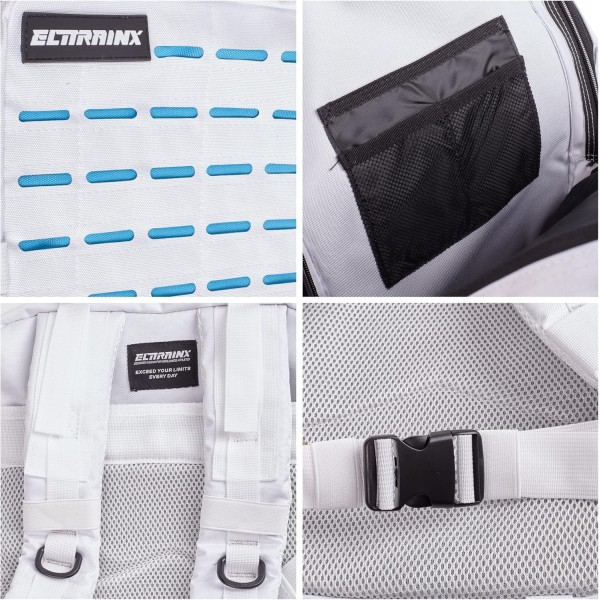 ELITRAINX V2 밀리터리 백팩 45L 방수 크로스 트레이닝 여행 스포츠 체육관 휴대용 옥스포드 900D by ELITEX TRAINING 그레이 블루 2.0