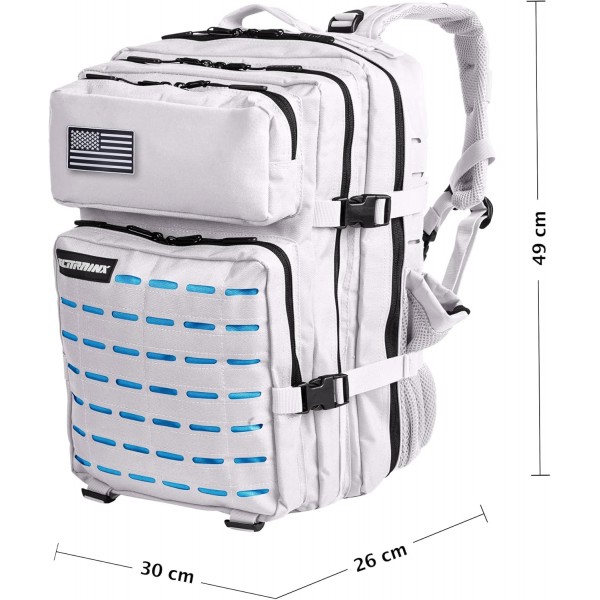 ELITRAINX V2 밀리터리 백팩 45L 방수 크로스 트레이닝 여행 스포츠 체육관 휴대용 옥스포드 900D by ELITEX TRAINING 그레이 블루 2.0