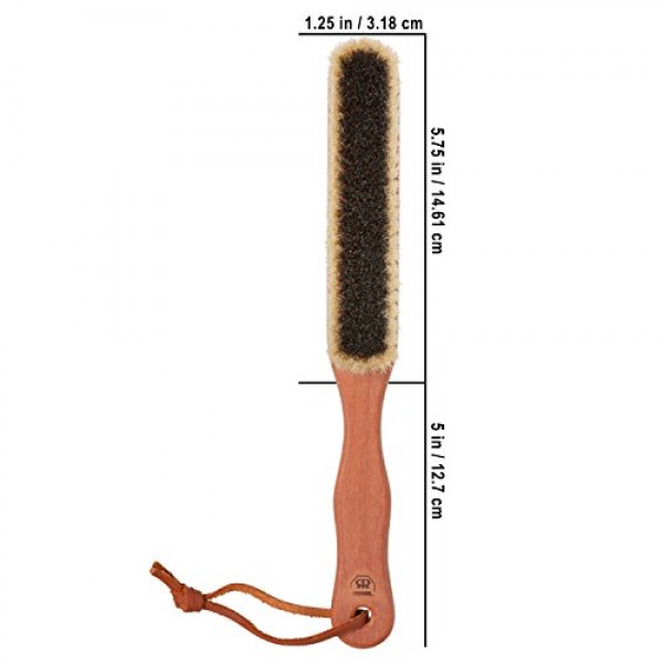기름칠한 배나무 손잡이가 있는 Redecker 천연 돼지 강모 캐시미어 브러시, 10-3/8인치, 내구성, 부드럽고 철저한 청소를 위한 강모 2겹, 보관용 고리 걸이, 독일산