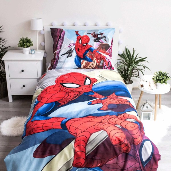 Jerry Fabrics Marvel Spiderman 05 이불 커버 세트 140 x 200 cm 및 베갯잇 1개 70 x 90 cm 폴리에스테르