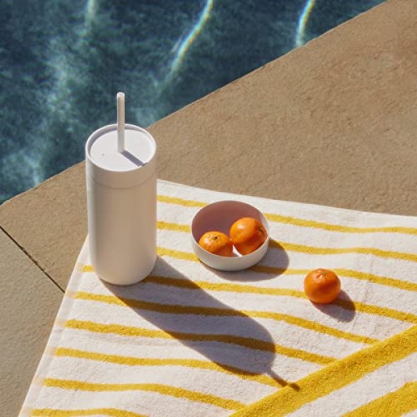 Fellow 물, 아이스티, 커피, 스무디, 아이스 커피 등을 위한 16온스 카터 콜드 여행용 머그 - 유출 방지 뚜껑과 빨대가 포함된 스테인리스 스틸 진공 단열 아이스 커피 텀