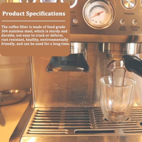 54mm 비 가압 필터 바구니, Breville 54mm Portafilter, 단일 컵 체, 10g의 분말 용량, 교체용 54mm 커피 필터 바구니