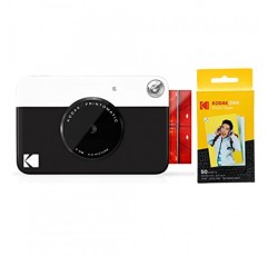 Kodak PRITOMATIC 디지털 즉석 인쇄 카메라(검은색) 및 Kodak 2ʺx3ʺ 프리미엄 ZINK 인화지(50매)