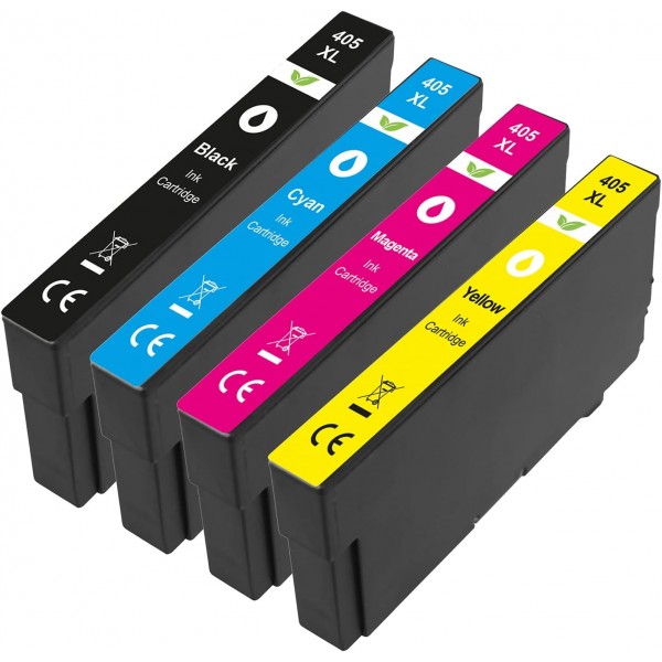 Epson 405XL과 호환되는 4개의 잉크 카트리지 세트 Prindano | Workforce Pro 3800 시리즈 3820DWF 3825DWF 3830DWTF 4800 시리즈 4820DWF 4830DTWF 7800 시리즈 7835DTWF 7311 0DTW 78. 30DTWF