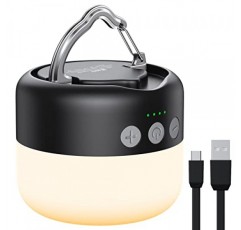 ZMNT LED 캠핑 랜턴 충전식 1000LM, 최대 300H 작동 시간 캠핑 텐트 라이트, 허리케인, 정전, 가정, 하이킹, 방수, 검정색용 6700mAh 비상 조명