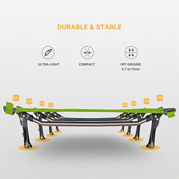 KingCamp 유아용 침대 초경량 슬리핑 유아용 침대 성인용 대형 접이식 캠핑 유아용 침대 성인용 엑스트라 와이드 슬리핑 유아용 침대 야외 활동을위한 휴대용 유아용 침