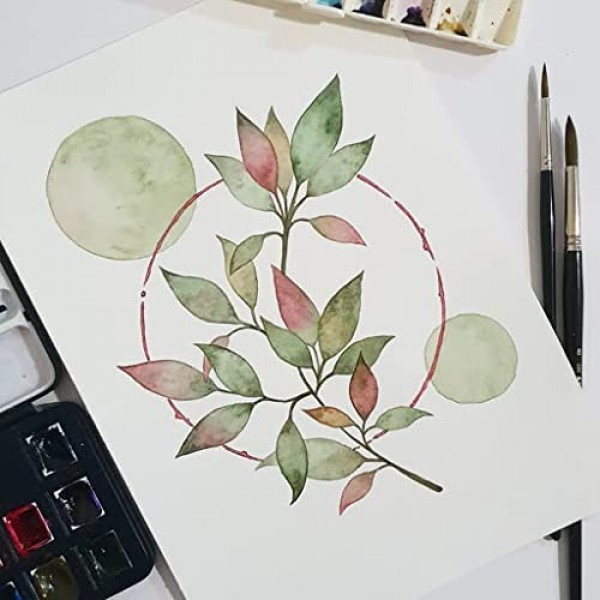 Canson Montval 수채화 연습용 종이 패드 100매 포함, 크기: 24x32cm, 천연 흰색 및 냉압착(아님)