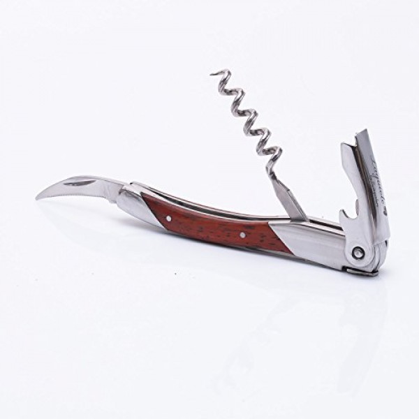 Laguiole By FlyingColors 와인 오프너 소믈리에 전문 웨이터의 코르크따개. 장미 나무 손잡이, 나무 선물 상자