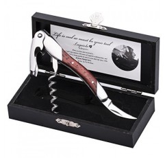 Laguiole By FlyingColors 와인 오프너 소믈리에 전문 웨이터의 코르크따개. 장미 나무 손잡이, 나무 선물 상자