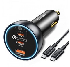 160W USB C 차량용 충전기, Baseus Type C 차량용 충전기, QC5.0 PD3.0 PPS 3 포트 iPhone 15 14 13 Pro, Samsung S22 iPad MacBook Pro용 초고속 충전 차량용 전화 충전기 어댑터
