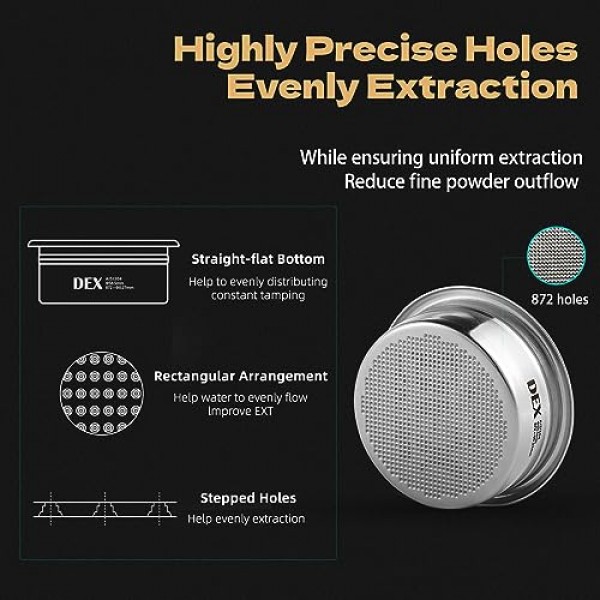 MHW-3BOMBER 58mm 22g 필터 바구니 DEX 58mm 정밀 바구니 에스프레소 커피 필터 FB5623