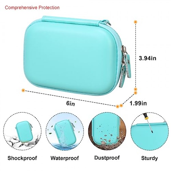 KODAK Printomatic 디지털 즉석 인쇄 카메라용 카메라 운반 케이스, 휴대용 Bluetooth 포토 프린터 보관 홀더 가방, Zink 인화지에 맞는 메시 가방, MicroSD 카드, USB 케이블, 녹색