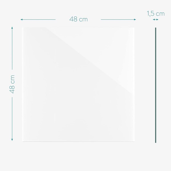 Navaris 마그네틱 보드 유리로 만든 마그네틱 보드 - 48x48cm 쓰기용 마그네틱 보드 - 순수한 흰색의 마그네틱 보드 - 자석 펜 홀더 포함