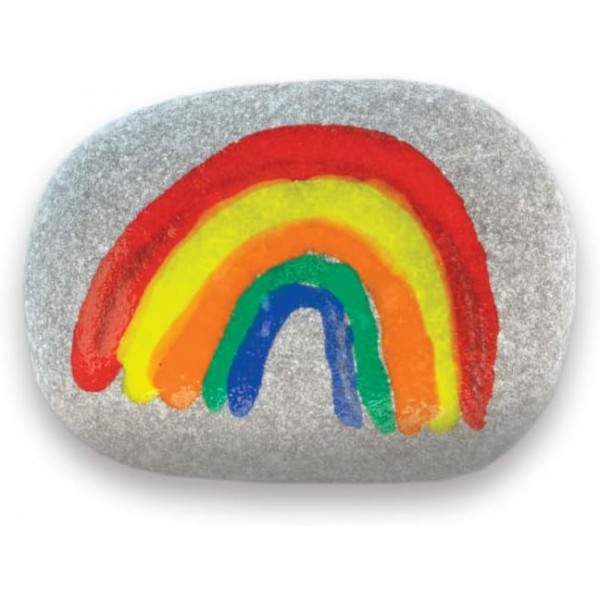 MindWare Paint Your Own Story Stones & Storytelling Game for Kids – DIY 키트에는 스톤 16개, 페인트 12개, 브러시 2개 및 가방이 포함되어 있습니다.