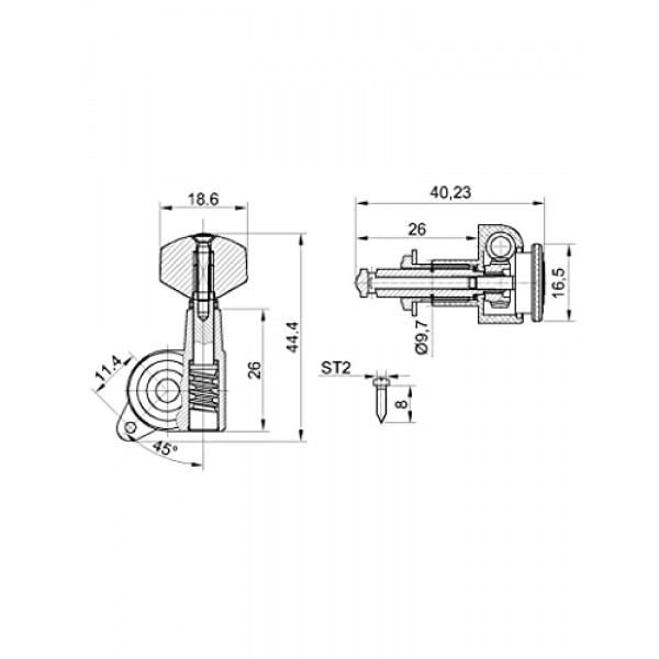 잠금 기타 현 튜닝 페그 밀봉된 머신 헤드 튜너 튜닝 키 6 오른손잡이 일렉트릭 기타 또는 어쿠스틱 기타 크롬용 라인.