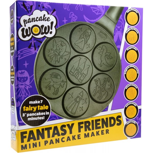 판타지 친구 미니 팬케이크 팬 공주 왕자 요정 성 및 어린이와 성인 소년 또는 소녀를위한 더 재미있는 선물을 특징으로하는 7 개의 독특한 플랩 잭