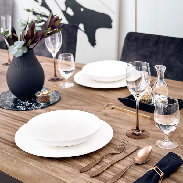 Villeroy & Boch Manufacture Rock Blanc 고메 플레이트, 31.7cm, 프리미엄 도자기, 화이트