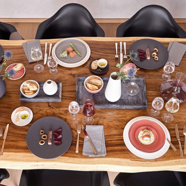 Villeroy & Boch Manufacture Rock Blanc 고메 플레이트, 31.7cm, 프리미엄 도자기, 화이트