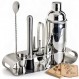 Mixology 바텐더 키트: 우아한 금속 스탠드가 포함된 9피스 바 세트 칵테일 셰이커 세트