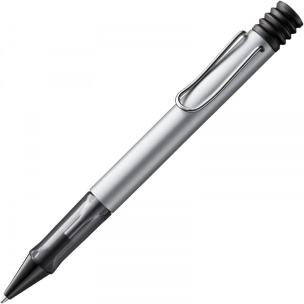 LAMY AL-Star 경량 볼펜은 인체공학적 핸들과 자체 탄성 금속 클립이 있는 견고한 알루미늄으로 제작되었으며 LAMY 대용량 리필 M 16 M 화이트-실버 포함