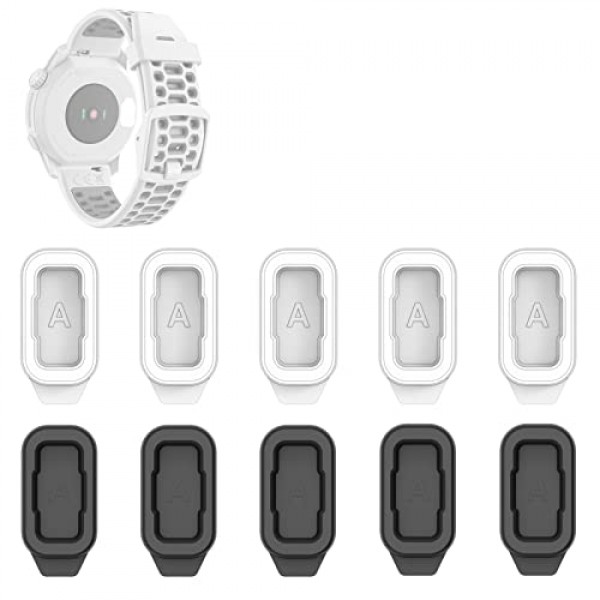 Coros PACE 2/PACE 3/APEX 42MM 46MM/APEX 2/APEX 2 PRO/VERTIX 2/VERTIX 충전기 포트 보호기 캡 커버용 10개 실리콘 방진 플러그 검정색 흰색(유형 A)