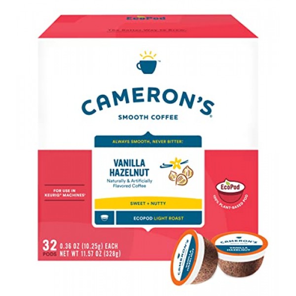 Cameron's Coffee 1인용 포드, 맛, 바닐라 헤이즐넛, 32개(1팩)
