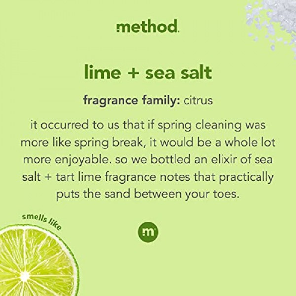 Method 다용도 클리너 스프레이, 석회 + 바다 소금, 대부분의 카운터, 타일, 석재 등에 적합한 식물성 및 생분해성 포뮬러, 28 온스 스프레이 병, (4 팩)