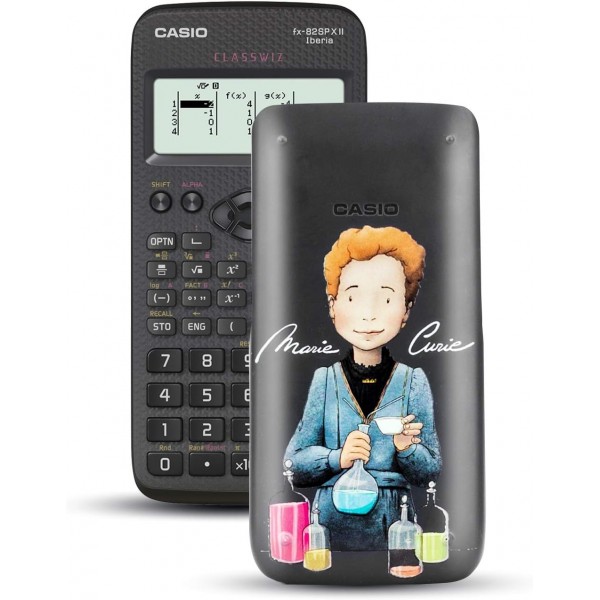 Casio FX-82SPXII Iberia Scientific 계산기, 표지에 Marie Curie 포함 293 기능 24단계 괄호 - 회색