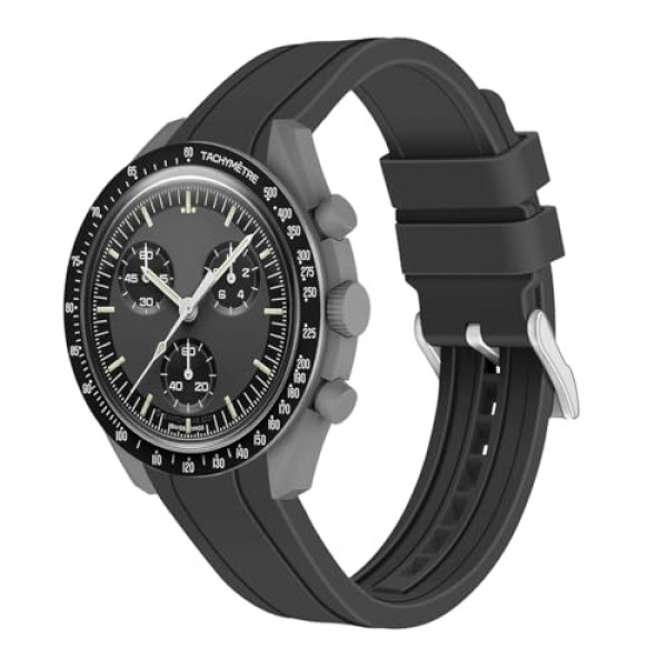 20mm 22mm 실리콘 곡선 러그 엔드 시계 밴드 프리미엄 소프트 유니버설 스포츠 고무 스트랩 팔찌 남성 여성을위한 스테인레스 스틸 버클을 닦았