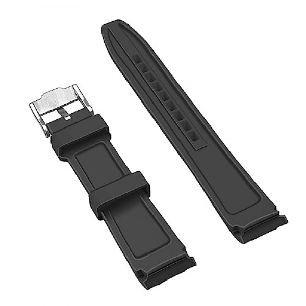 20mm 22mm 실리콘 곡선 러그 엔드 시계 밴드 프리미엄 소프트 유니버설 스포츠 고무 스트랩 팔찌 남성 여성을위한 스테인레스 스틸 버클을 닦았