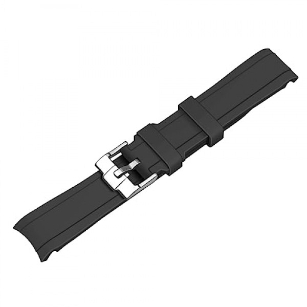 20mm 22mm 실리콘 곡선 러그 엔드 시계 밴드 프리미엄 소프트 유니버설 스포츠 고무 스트랩 팔찌 남성 여성을위한 스테인레스 스틸 버클을 닦았