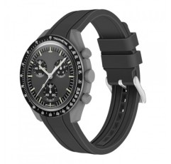 20mm 22mm 실리콘 곡선 러그 엔드 시계 밴드 프리미엄 소프트 유니버설 스포츠 고무 스트랩 팔찌 남성 여성을위한 스테인레스 스틸 버클을 닦았