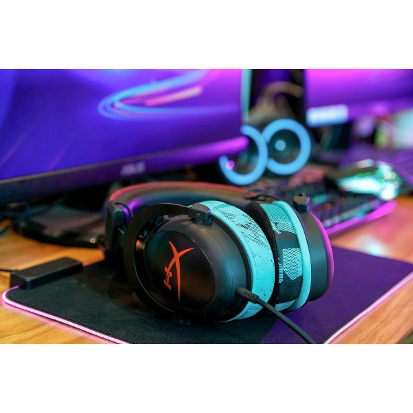 WC Freeze 하이브리드 패브릭 냉각 젤 교체용 이어 패드 - HyperX Cloud, Steelseries Arctis, ATH M50X, Turtle Beach Stealth 등과 호환 - 더 오래 편안하고 시원하게 | 스피드 레이서 시안