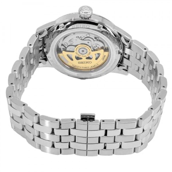 세이코 프레시지 칵테일 타임 '마티니' 스틸 시계 SRPG23J1, 블루