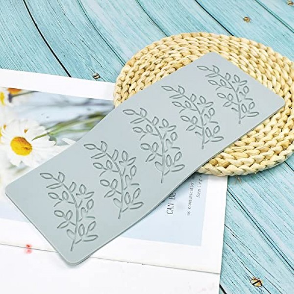 중공 나무 잎 실리콘 금형 고사리 잎 Pteridophyte DIY 초콜릿 캔디 퐁당 금형 3D 연꽃 실리콘 금형 케이크 점토 금형 컵케익 토퍼 장식 설탕 공예 디저트 (E_8.56x3.6x0.12inch)