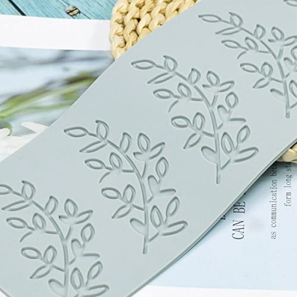 중공 나무 잎 실리콘 금형 고사리 잎 Pteridophyte DIY 초콜릿 캔디 퐁당 금형 3D 연꽃 실리콘 금형 케이크 점토 금형 컵케익 토퍼 장식 설탕 공예 디저트 (E_8.56x3.6x0.12inch)