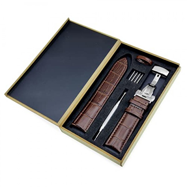 좋은 파이 정품 송아지 가죽 시계 밴드, 악어 곡물 배포 나비 버클 교체 스트랩 남성 여성 18mm 20mm 22mm 24mm