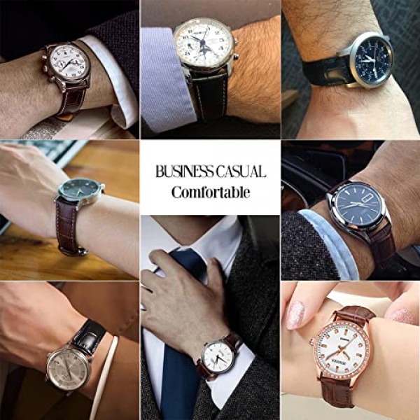 좋은 파이 정품 송아지 가죽 시계 밴드, 악어 곡물 배포 나비 버클 교체 스트랩 남성 여성 18mm 20mm 22mm 24mm