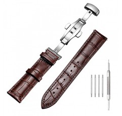 좋은 파이 정품 송아지 가죽 시계 밴드, 악어 곡물 배포 나비 버클 교체 스트랩 남성 여성 18mm 20mm 22mm 24mm