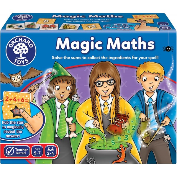 Orchard Toys Magic Maths 게임, Magic Ink는 답을 보여줍니다 & Wiggly Words 게임, 교육 및 재미있는 철자 게임, 재미있는 가족 게임, 6세 어린이에게 적합, 장난감