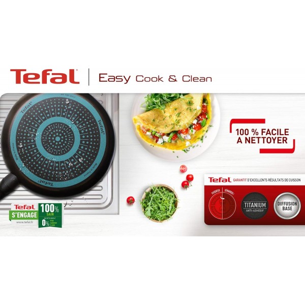 TEFAL Easy Cook & Clean B5543002 냄비, 20cm(3l) 논스틱 코팅, 인덕션을 제외한 모든 유형의 스토브에 적합