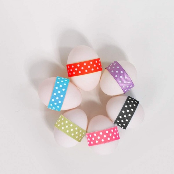 BeiLan 새틴 리본 도트 10 개 (폭 10mm), 5m/개, 리본 새틴 리본 선물 리본 선물 리본 활 리본 실크 리본 패브릭 리본, 10 색 Fb374