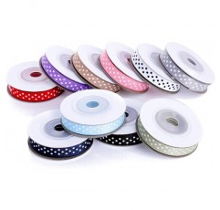 BeiLan 새틴 리본 도트 10 개 (폭 10mm), 5m/개, 리본 새틴 리본 선물 리본 선물 리본 활 리본 실크 리본 패브릭 리본, 10 색 Fb374