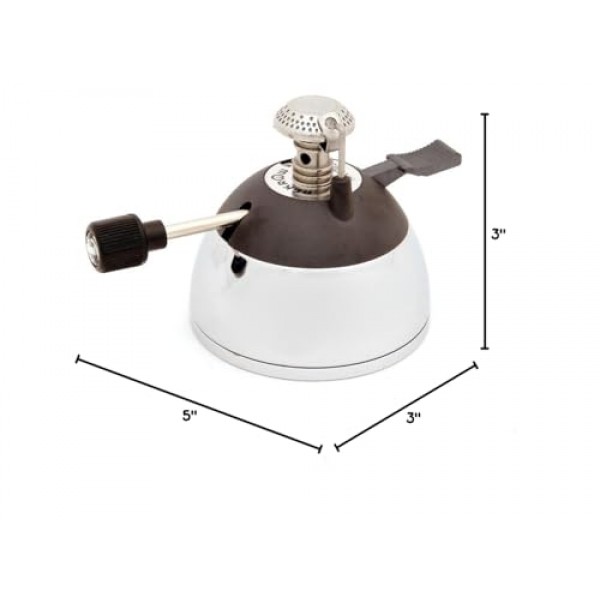 Yama Glass 휴대용 부탄 버너 - 조정 가능한 불꽃, 사이펀 커피 메이커, 캠핑 및 실험실 사용을 위해 리필 가능