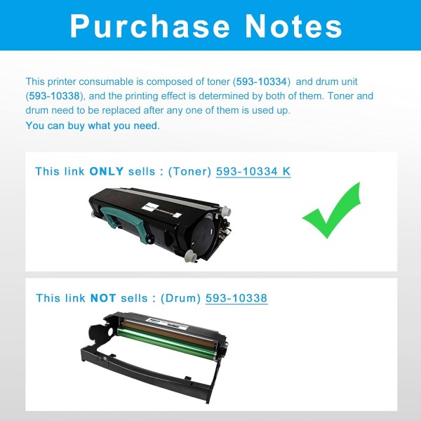 LCL 재생 토너 카트리지 2330 2330D 2330DN 2350D 2350DN 593-10334 DM253 593-10335 RR700 6000 페이지(검정 1개) DELL 2330 3 2530DN 2 교체용