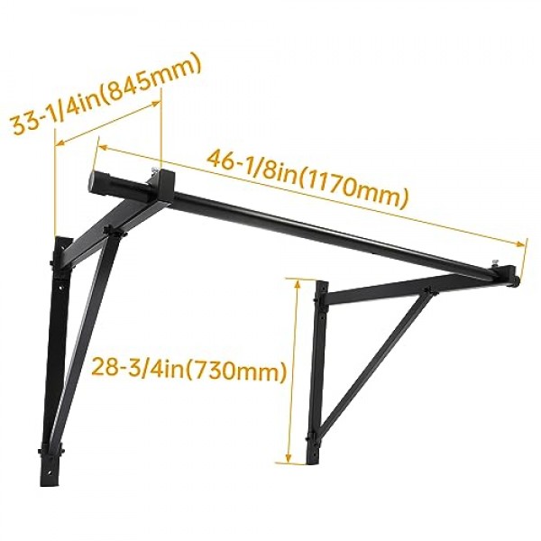 7BLACKSMITH 50'' 벽걸이형 턱 풀업 바 체육관 운동 훈련 피트니스 홈 마운트 헤비 듀티 500파운드