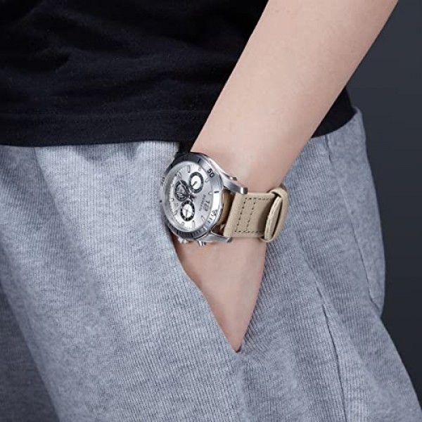 BINLUN 캔버스 시계 밴드 퀵 릴리스 세일 천 시계 스트랩 교체 18mm 20mm 22mm 24mm 코튼 원단 시계 밴드 실버/블랙 버클이있는 남성과 여성을위한