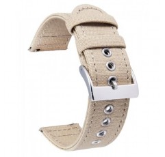 BINLUN 캔버스 시계 밴드 퀵 릴리스 세일 천 시계 스트랩 교체 18mm 20mm 22mm 24mm 코튼 원단 시계 밴드 실버/블랙 버클이있는 남성과 여성을위한